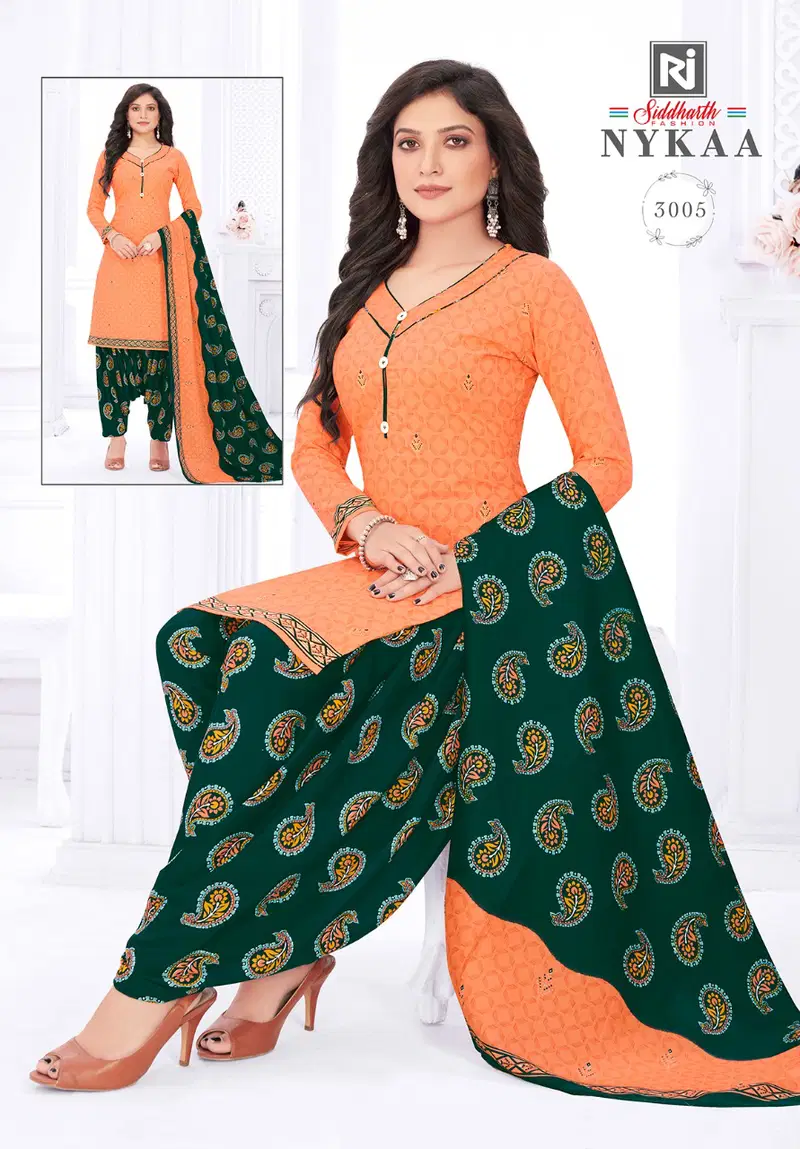 Siddharth Nykaa 3 Printed Cotton Casual Daily Wear Dress Material Collection